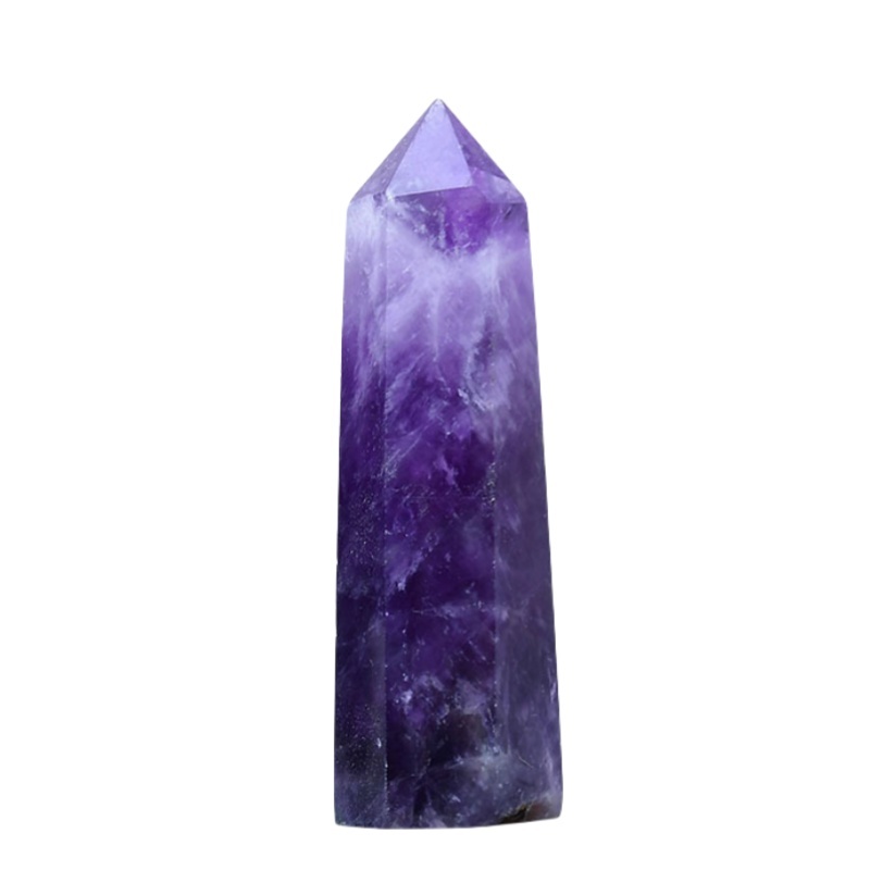 Dream Amethyst Single Pointed Hexagonal Prism Beads Ornament