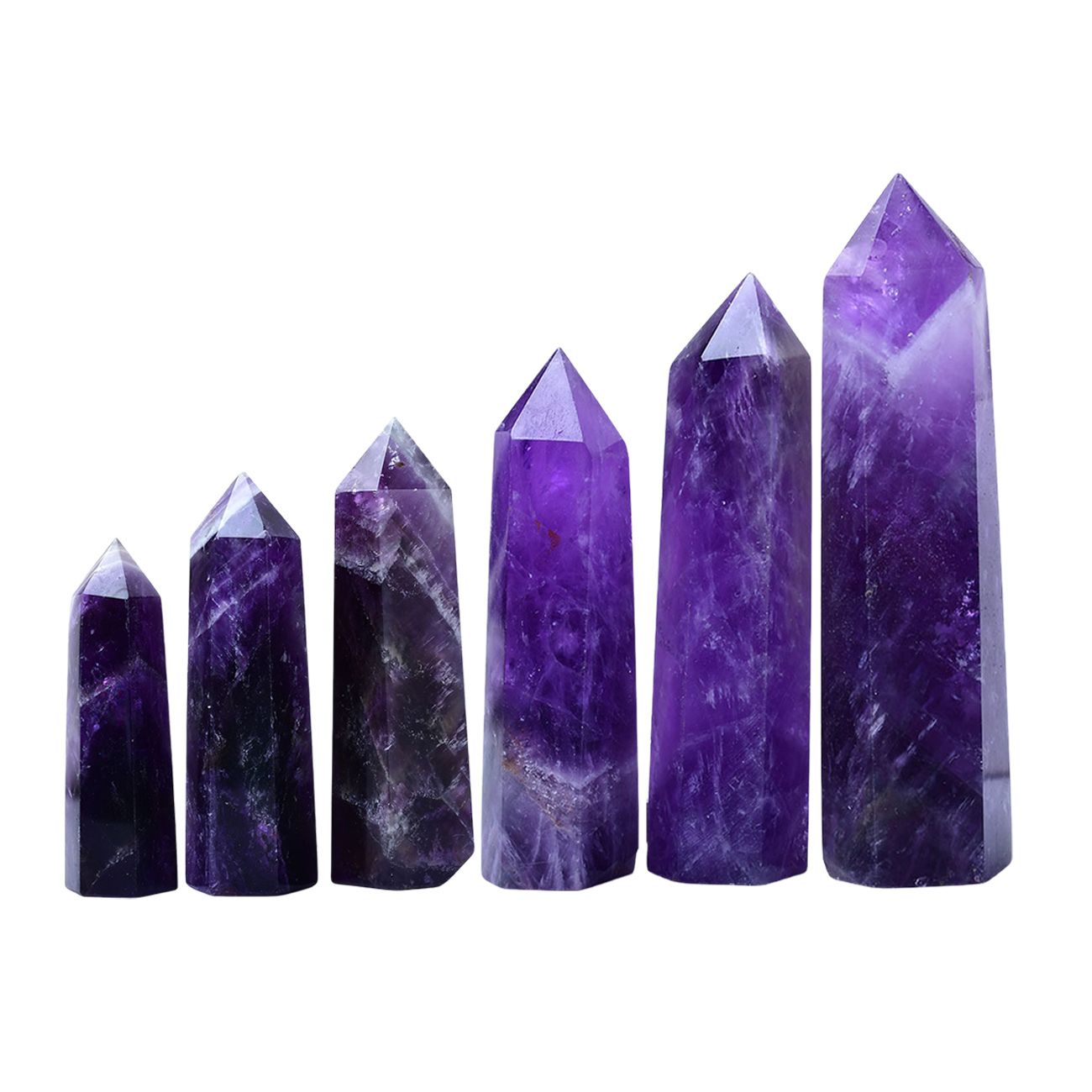 Dream Amethyst Single Pointed Hexagonal Prism Beads Ornament