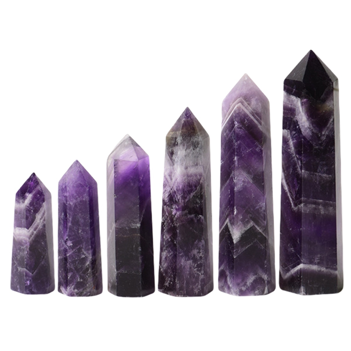 Dream Amethyst Single Pointed Hexagonal Prism Beads Ornament