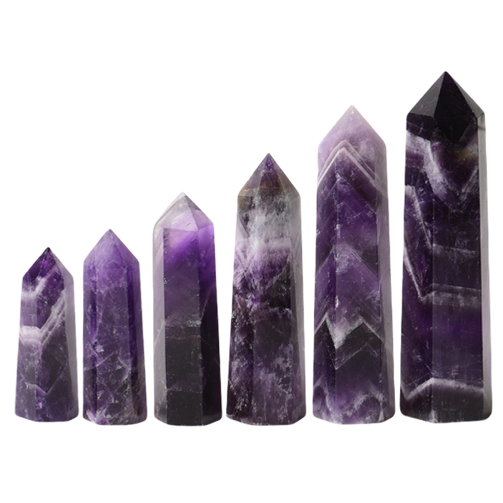 Dream Amethyst Single Pointed Hexagonal Prism Beads Ornament