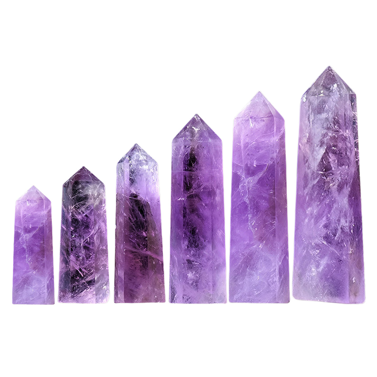Dream Amethyst Single Pointed Hexagonal Prism Beads Ornament