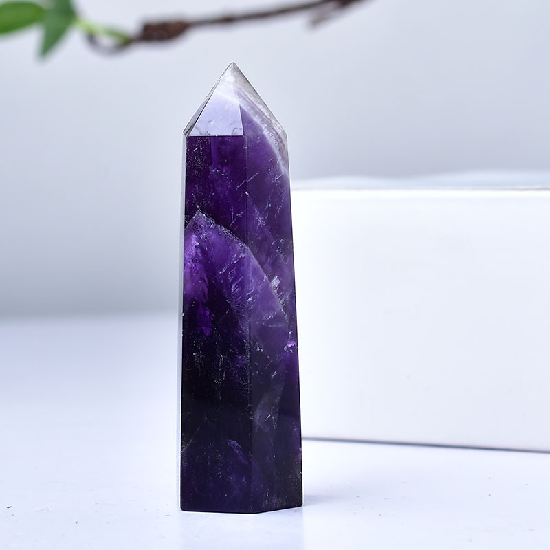 Dream Amethyst Single Pointed Hexagonal Prism Beads Ornament