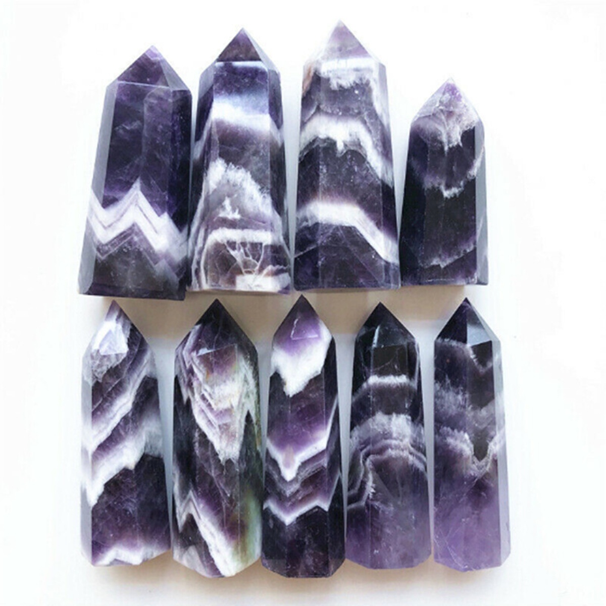 Dream Amethyst Single Pointed Hexagonal Prism Beads Ornament