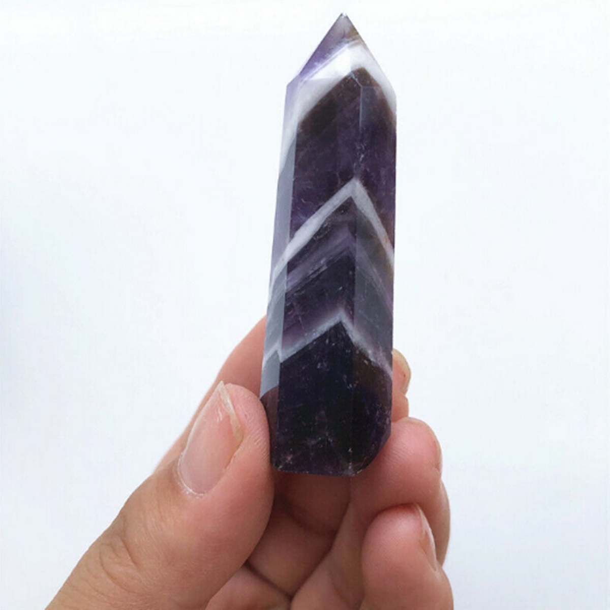 Dream Amethyst Single Pointed Hexagonal Prism Beads Ornament
