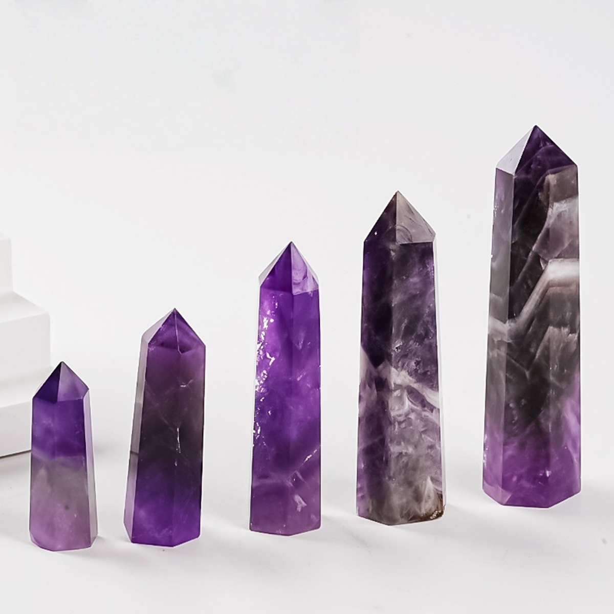 Dream Amethyst Single Pointed Hexagonal Prism Beads Ornament