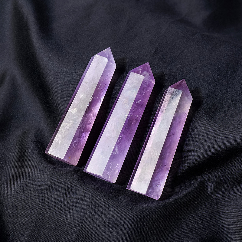 Dream Amethyst Single Pointed Hexagonal Prism Beads Ornament
