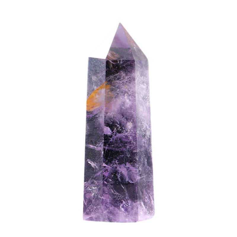 Dream Amethyst Single Pointed Hexagonal Prism Beads Ornament
