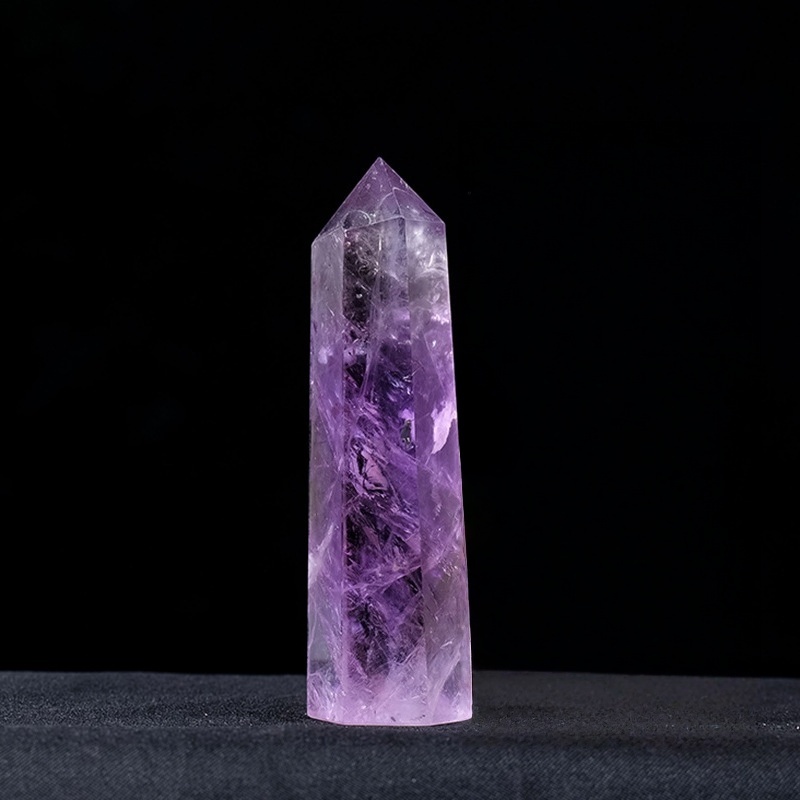 Dream Amethyst Single Pointed Hexagonal Prism Beads Ornament