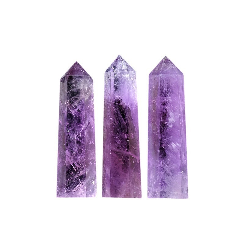 Dream Amethyst Single Pointed Hexagonal Prism Beads Ornament