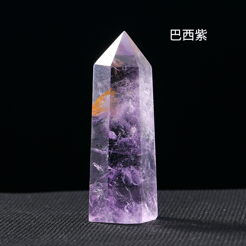 Dream Amethyst Single Pointed Hexagonal Prism Beads Ornament