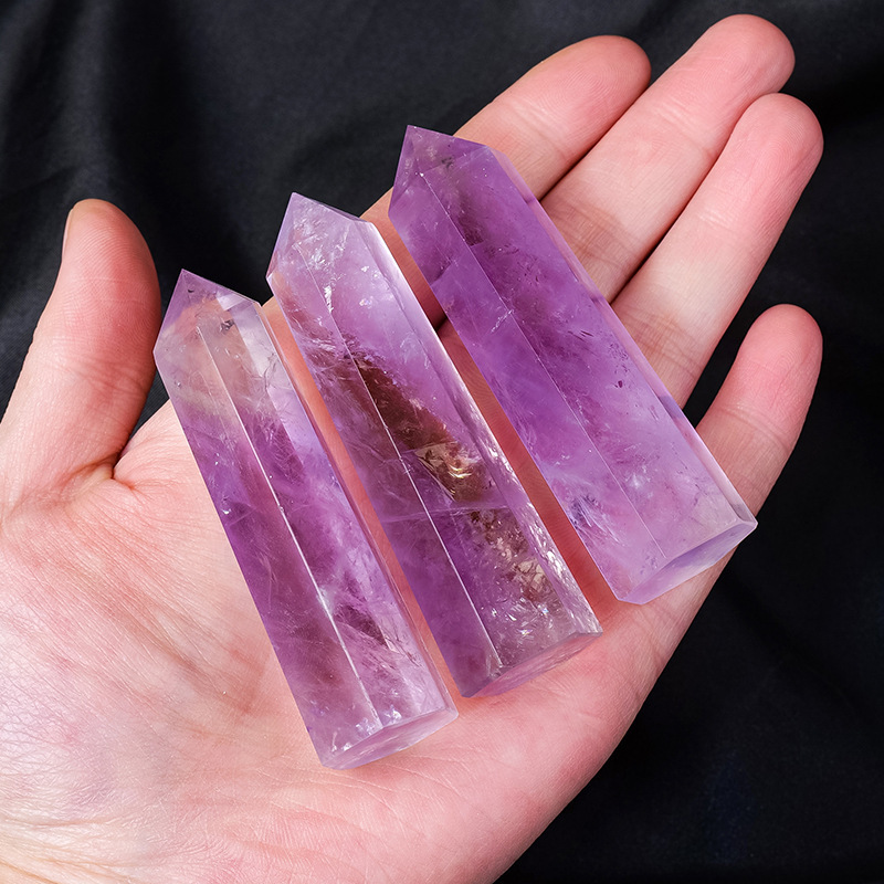 Dream Amethyst Single Pointed Hexagonal Prism Beads Ornament