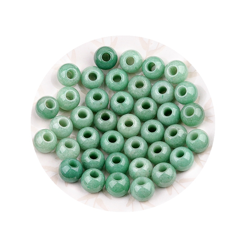 Big Hole Loose Round Gemstone Beads for Making Jewelry