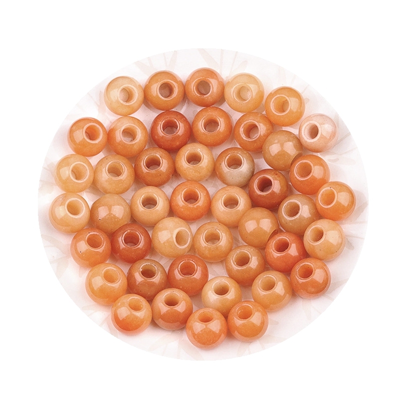 Big Hole Loose Round Gemstone Beads for Making Jewelry