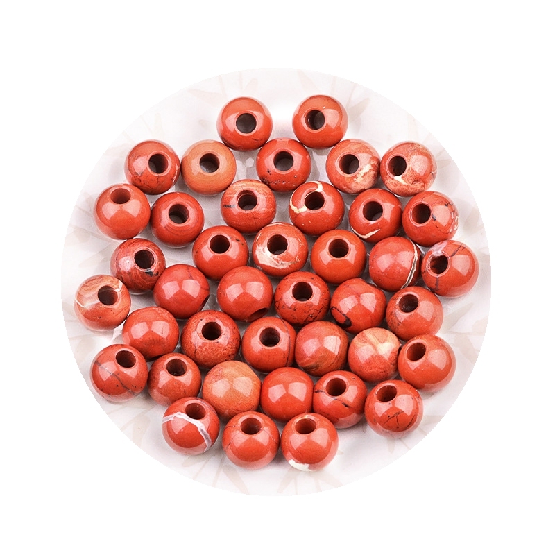 Big Hole Loose Round Gemstone Beads for Making Jewelry