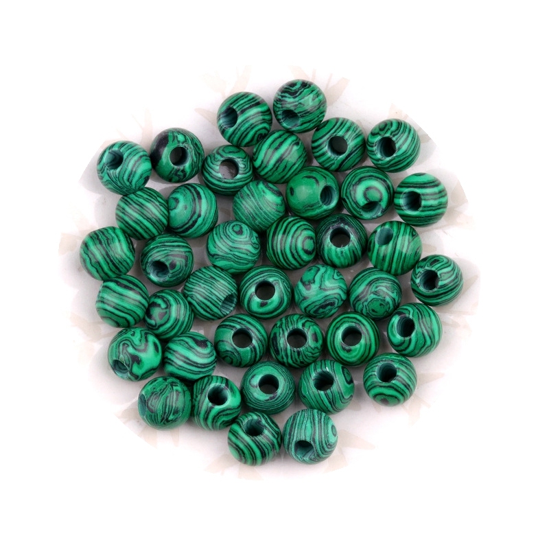 3MM Big Hole Loose 8MM Round Gemstone Beads for Making Jewelry