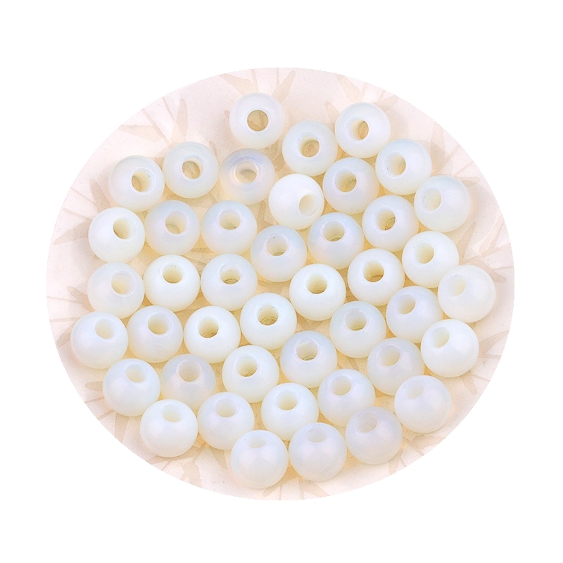 Big Hole Loose Round Gemstone Beads for Making Jewelry