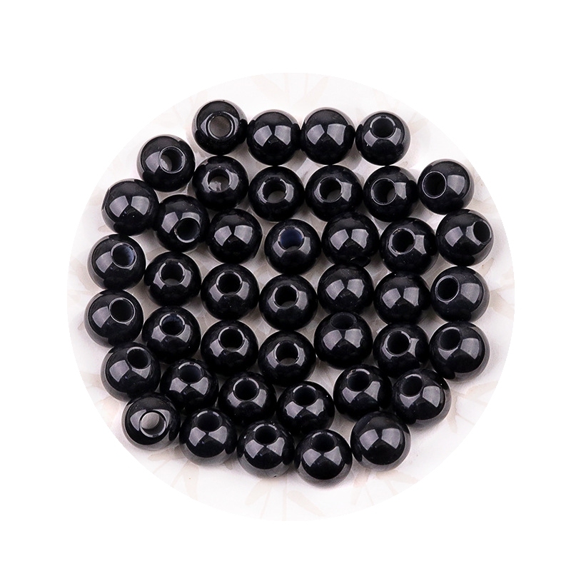 5MM Big Hole Loose 14MM Round Gemstone Beads for Making Jewelry
