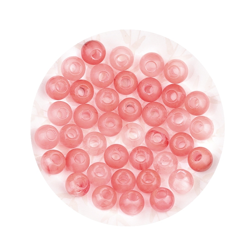 Big Hole Loose Round Gemstone Beads for Making Jewelry