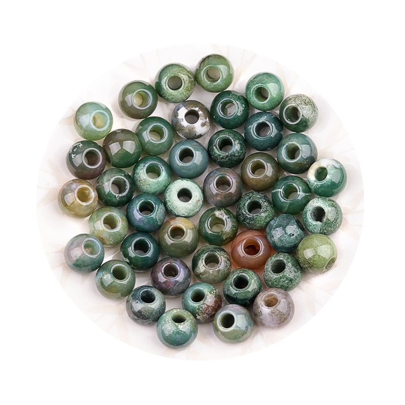 5MM Big Hole Loose 14MM Round Gemstone Beads for Making Jewelry