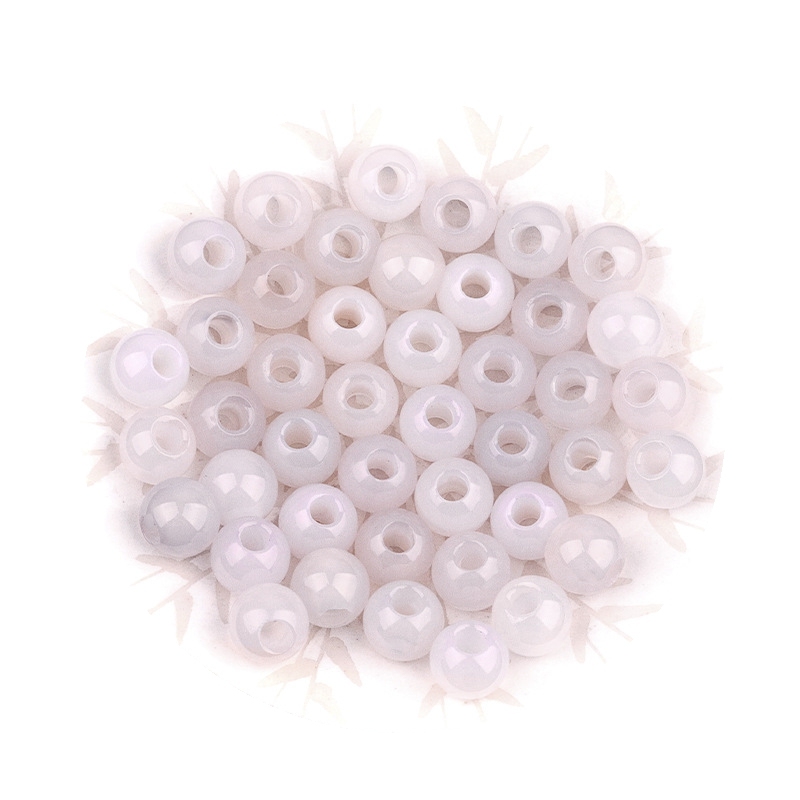 5MM Big Hole Loose 14MM Round Gemstone Beads for Making Jewelry