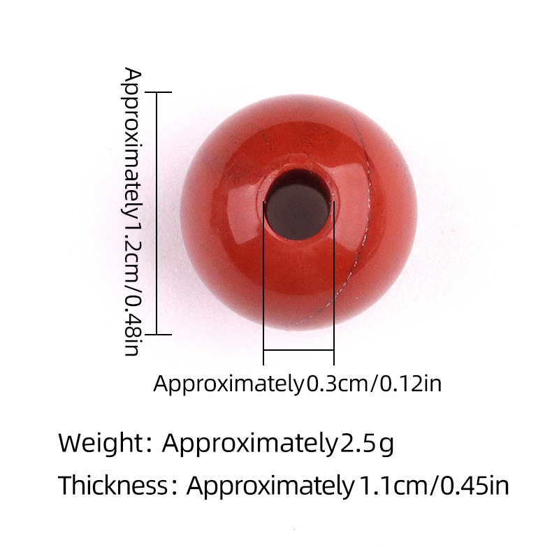5MM Big Hole Loose 14MM Round Gemstone Beads for Making Jewelry