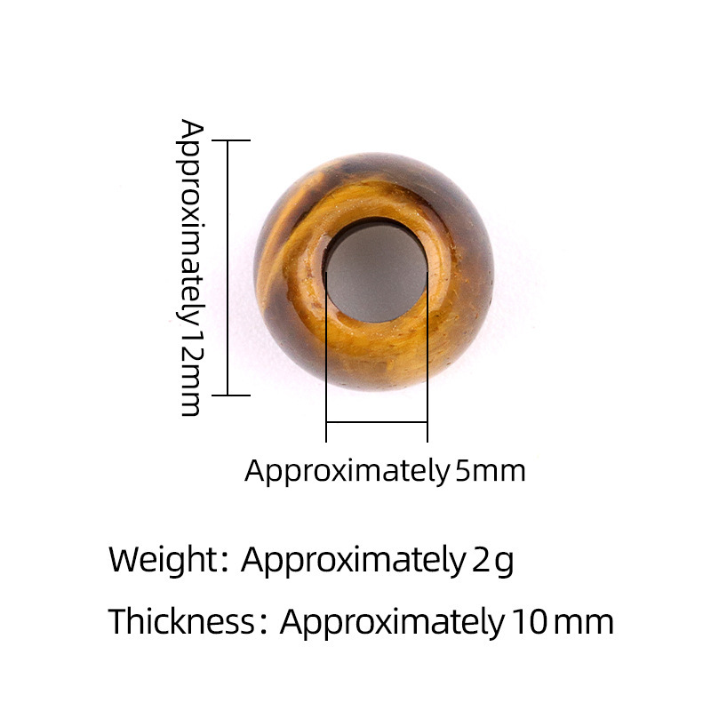 5MM Big Hole Loose 14MM Round Gemstone Beads for Making Jewelry