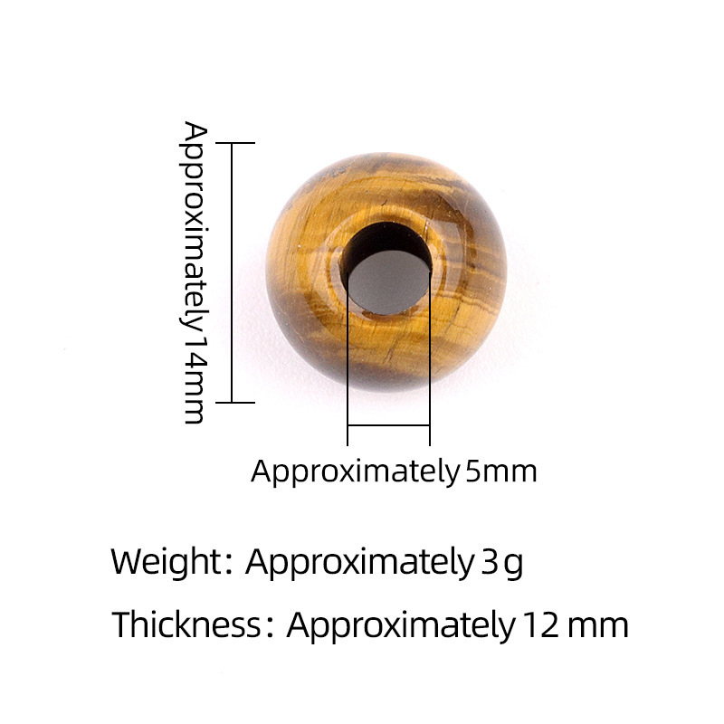 Big Hole Loose Round Gemstone Beads for Making Jewelry