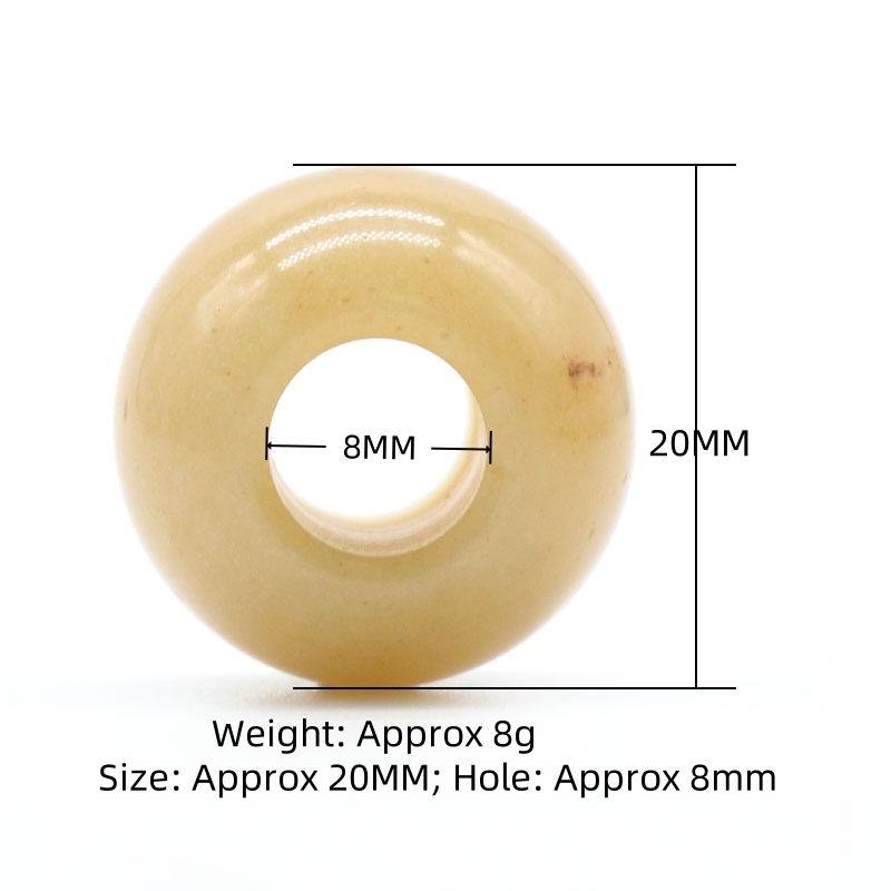 8MM Big Hole Loose 20MM Round Gemstone Beads for Making Jewelry