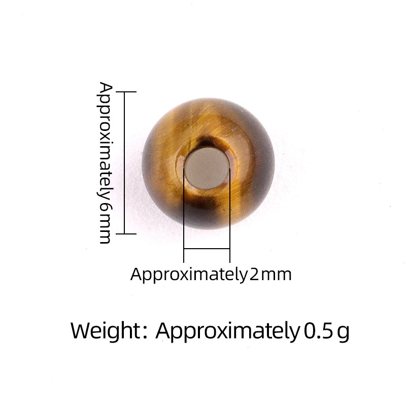 2MM Big Hole Loose 6MM Round Gemstone Beads for Making Jewelry