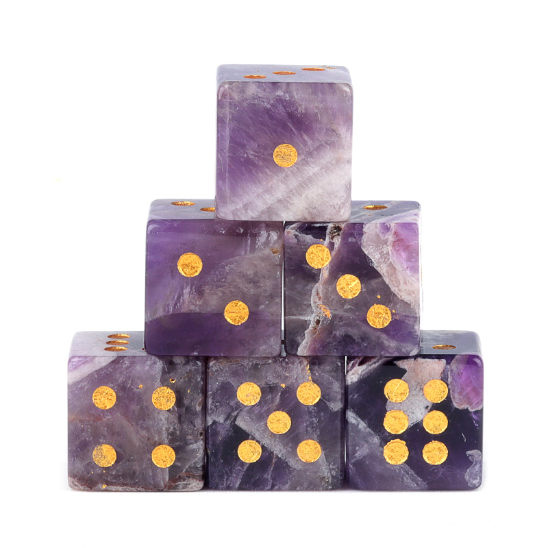 Hand Carved 16mm Gemstone Dices for Game Royal Play SP1099G Natural Stone Crystal Cube Beads