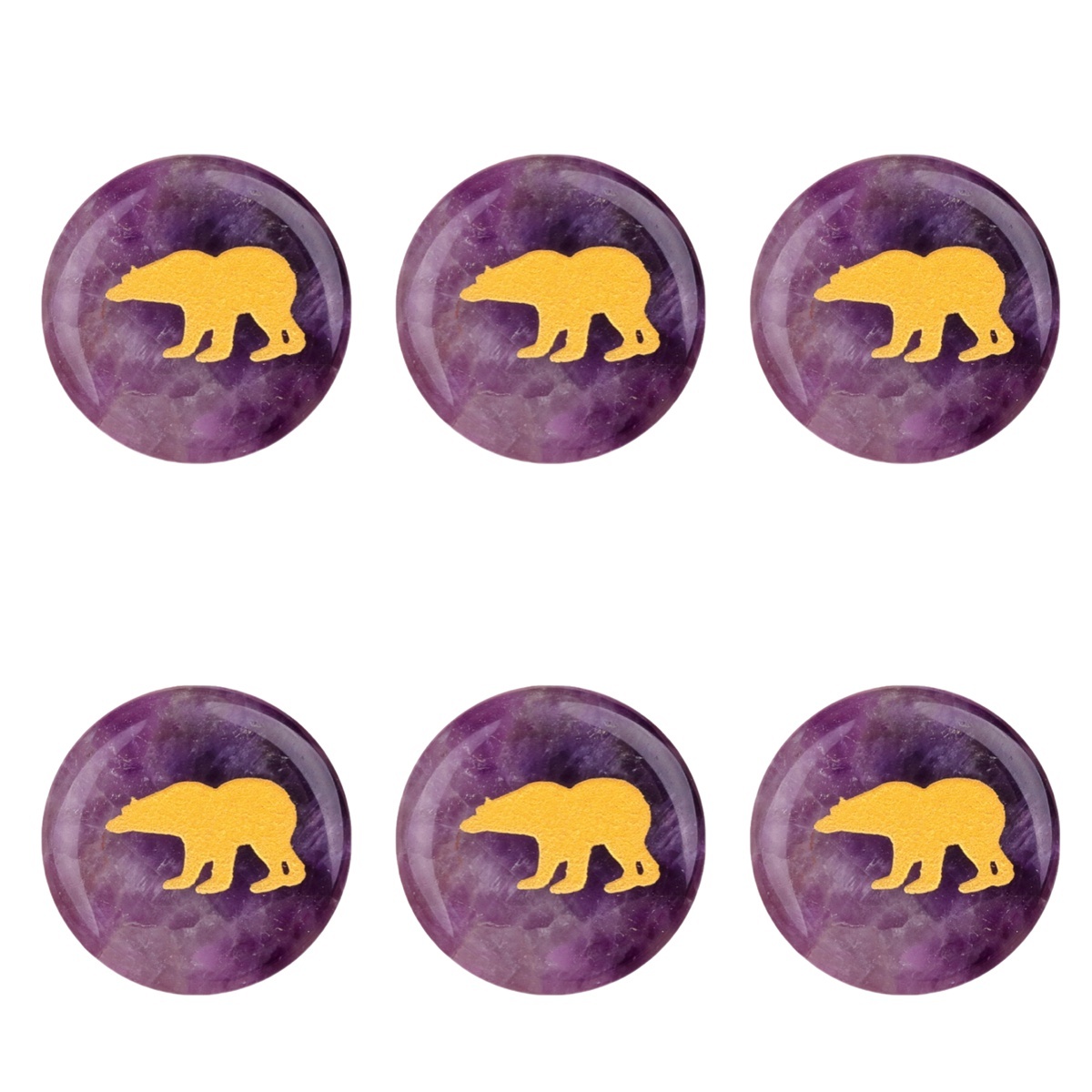Gemstone 25MM Circular Disc Ornament Handmade Craved Pattern-AIM For Home Decor