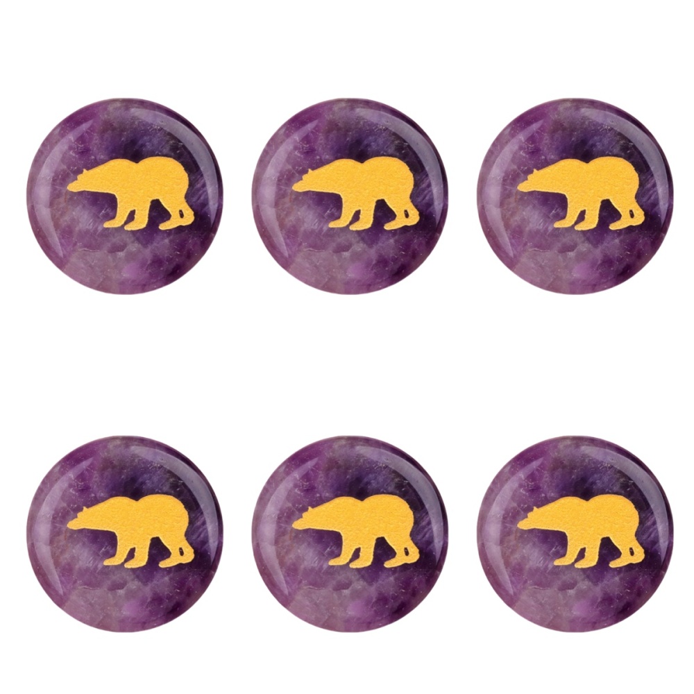 Gemstone 25MM Circular Disc Ornament Handmade Craved Pattern-AIM For Home Decor