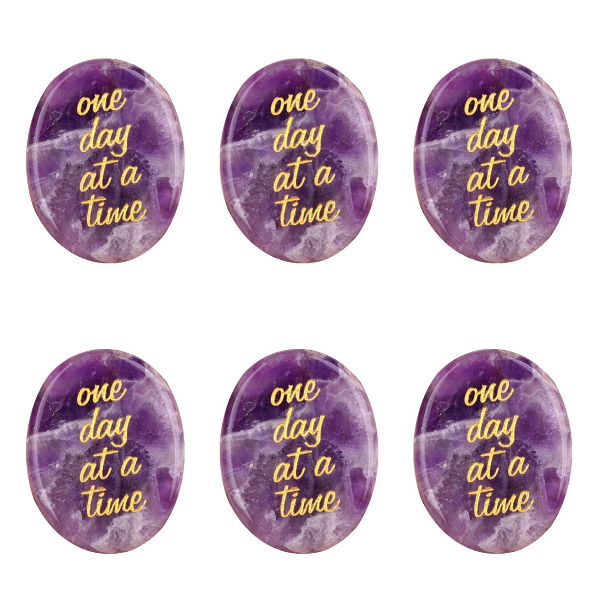 "one day at a time" Thumb Worry Stone for Anxiety Stress Relief Meditation Home Decor
