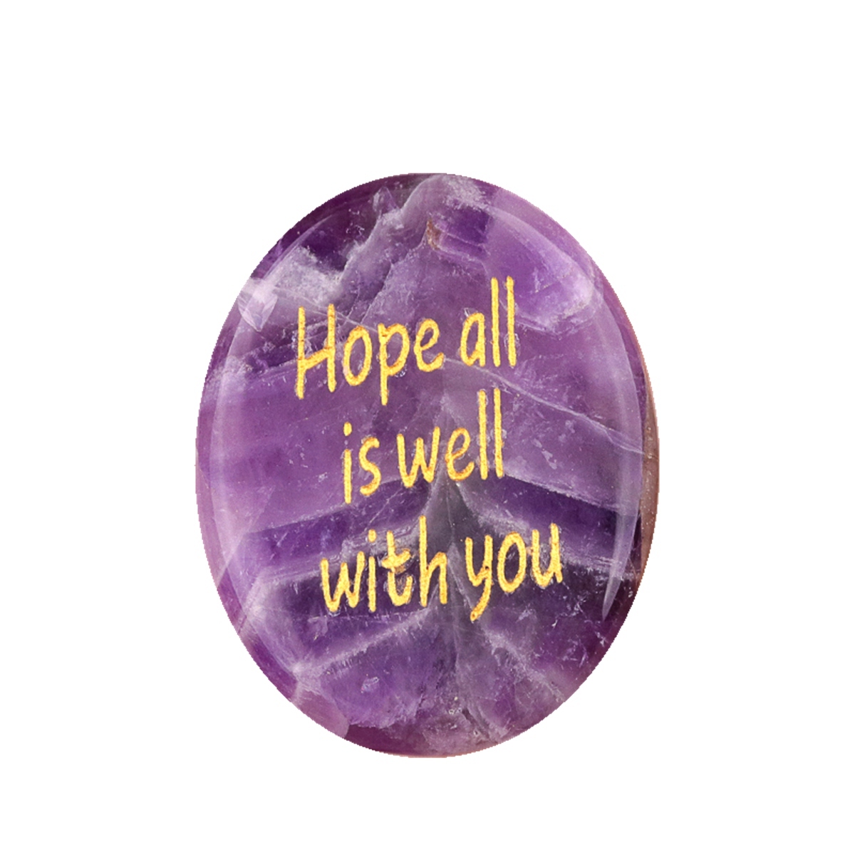 "Hope all is well with you" Thumb Worry Stone for Anxiety Stress Relief Meditation Home Decor
