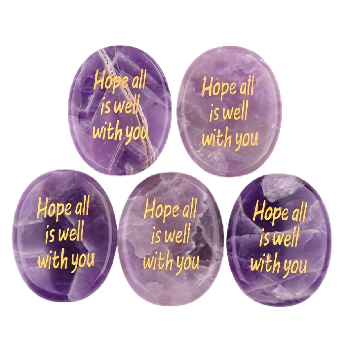"Hope all is well with you" Thumb Worry Stone for Anxiety Stress Relief Meditation Home Decor