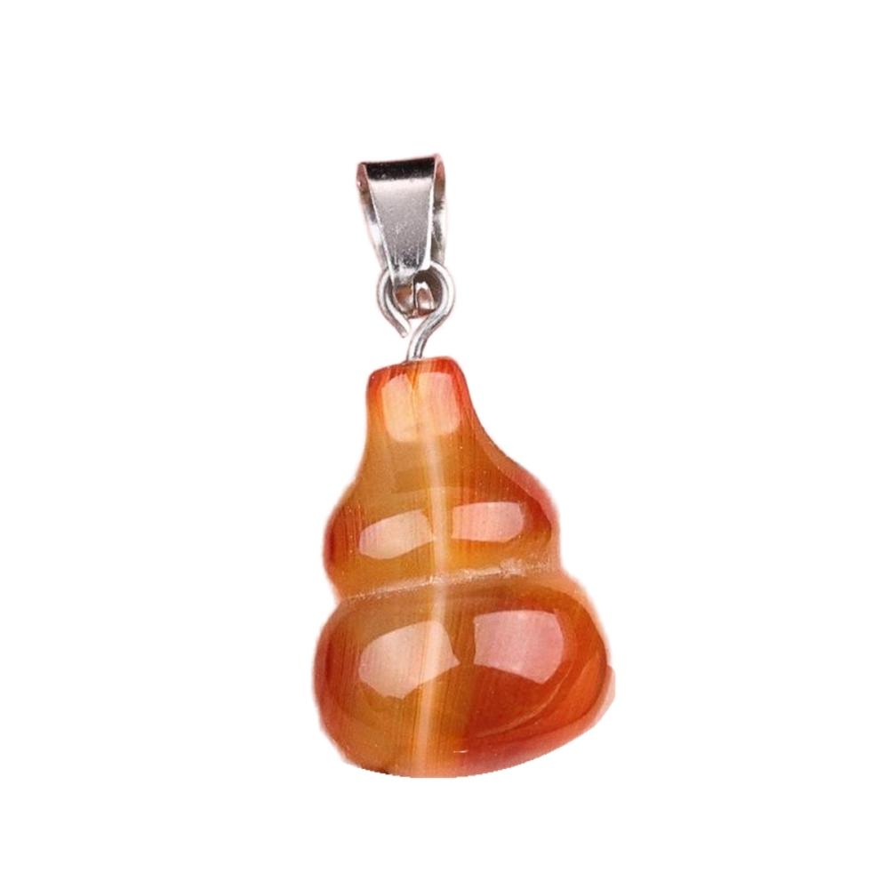 13X20MM Handmade Carved Mini Gourd Stone Pendant for Making Jewelry Silver Clasp