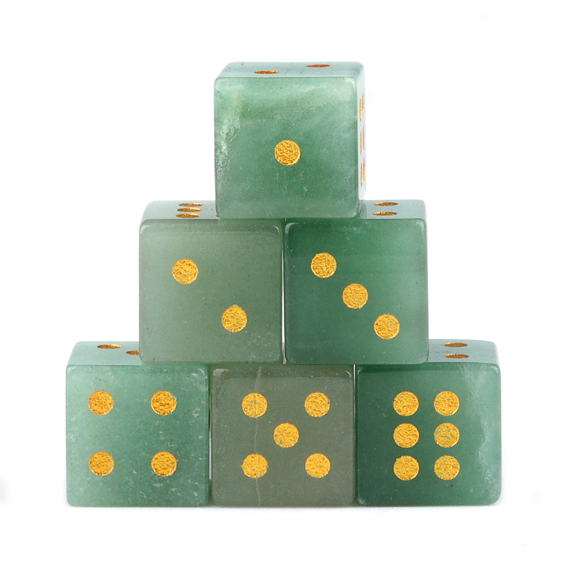 Hand Carved 16mm Gemstone Dices for Game Royal Play SP1099G Natural Stone Crystal Cube Beads