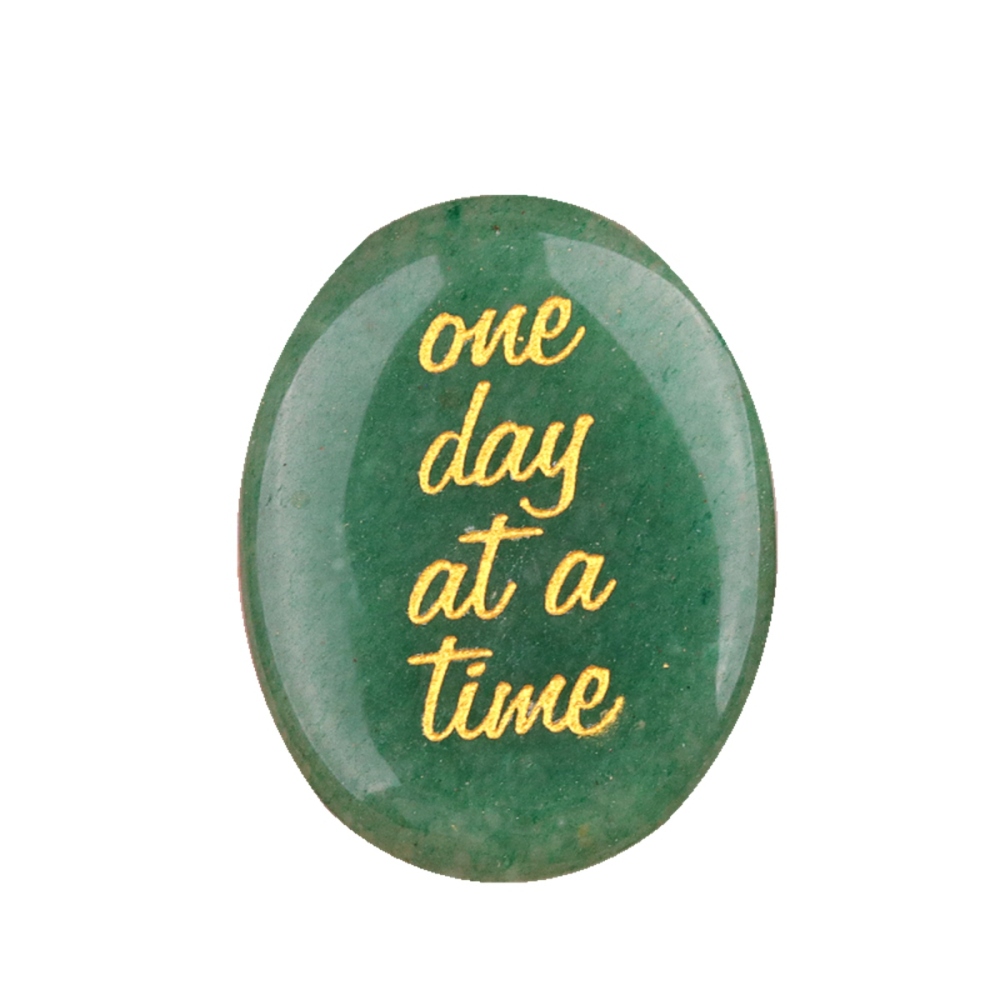 "one day at a time" Thumb Worry Stone for Anxiety Stress Relief Meditation Home Decor