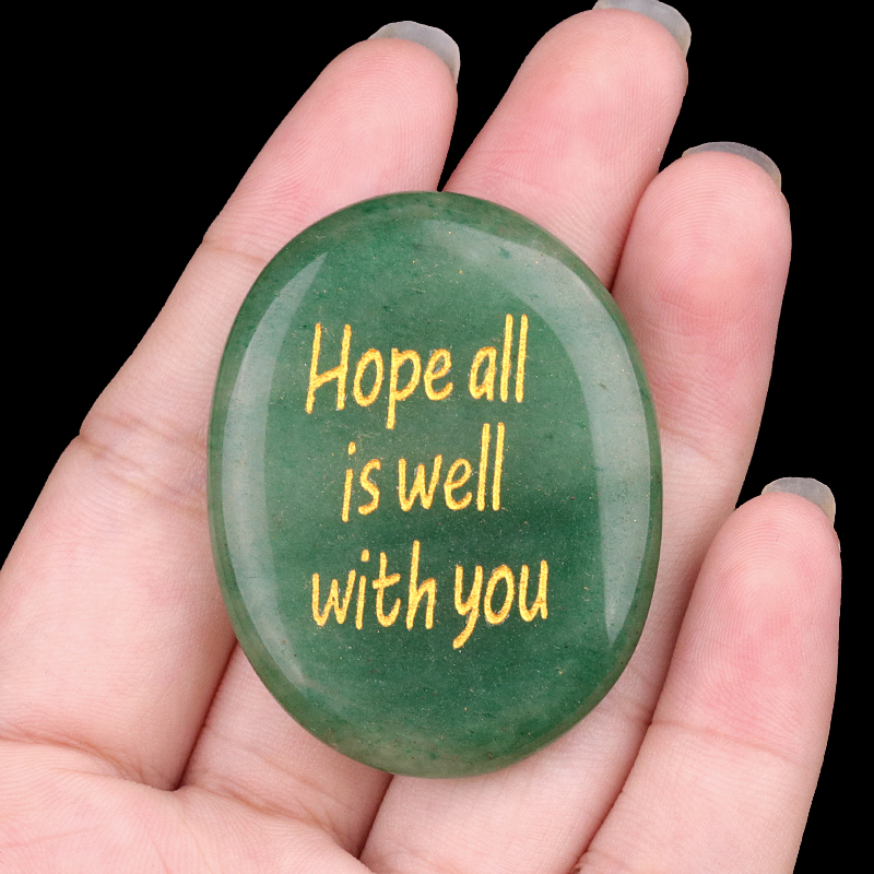 "Hope all is well with you" Thumb Worry Stone for Anxiety Stress Relief Meditation Home Decor