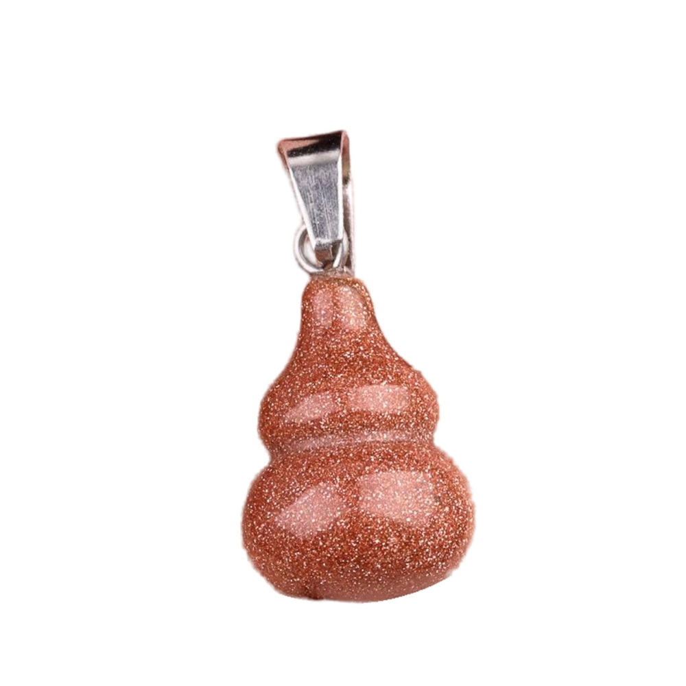13X20MM Handmade Carved Mini Gourd Stone Pendant for Making Jewelry Silver Clasp