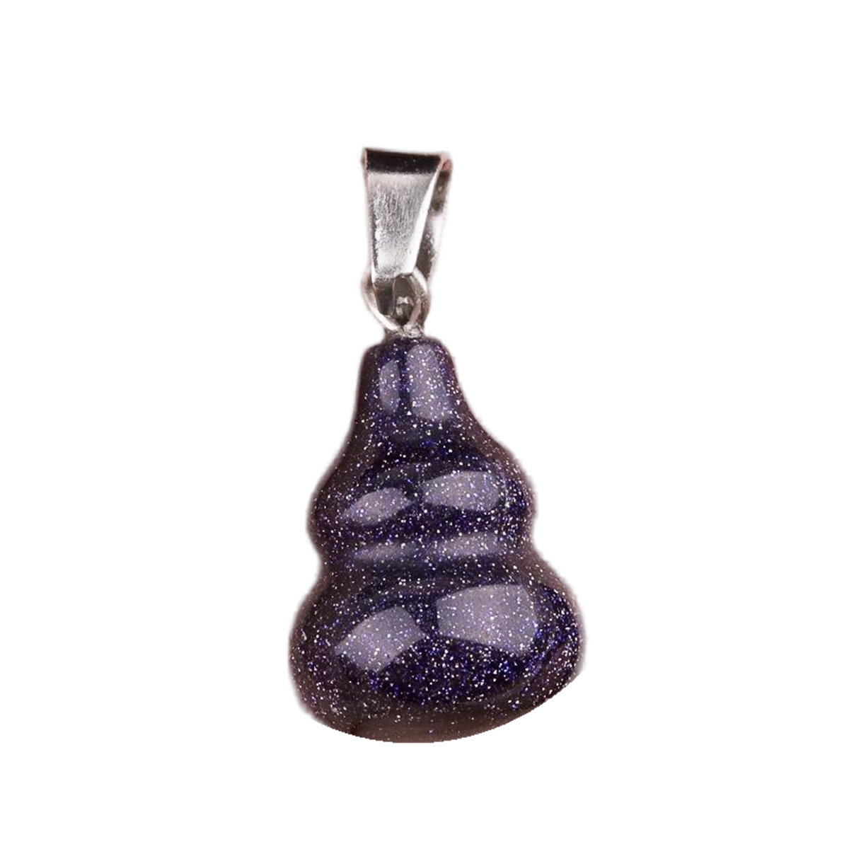 13X20MM Handmade Carved Mini Gourd Stone Pendant for Making Jewelry Silver Clasp