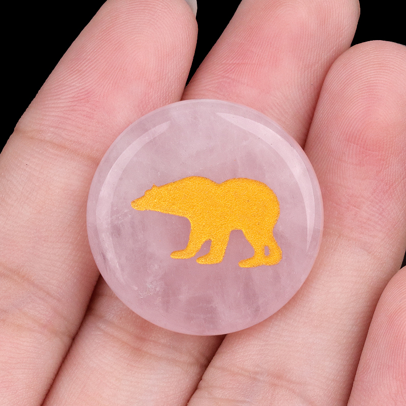 Gemstone 25MM Circular Disc Ornament Handmade Craved Pattern-AIM For Home Decor