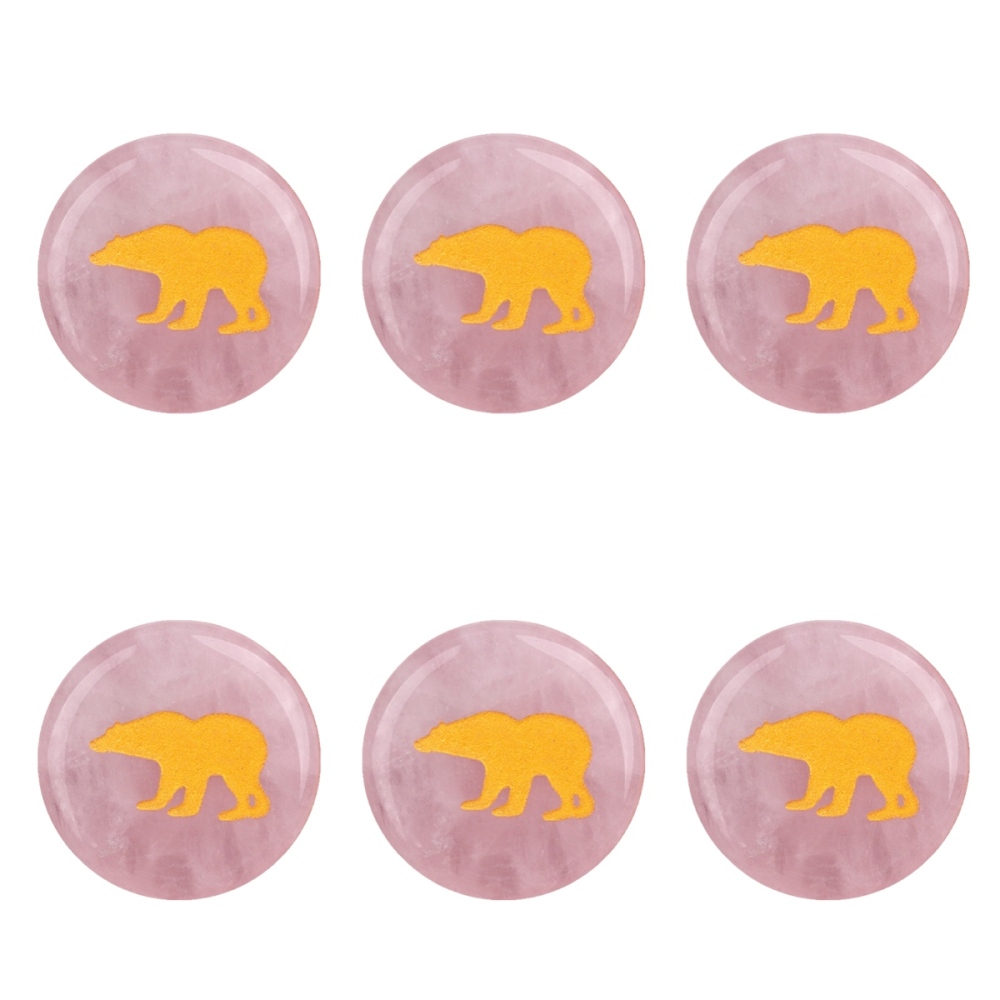 Gemstone 25MM Circular Disc Ornament Handmade Craved Pattern-AIM For Home Decor