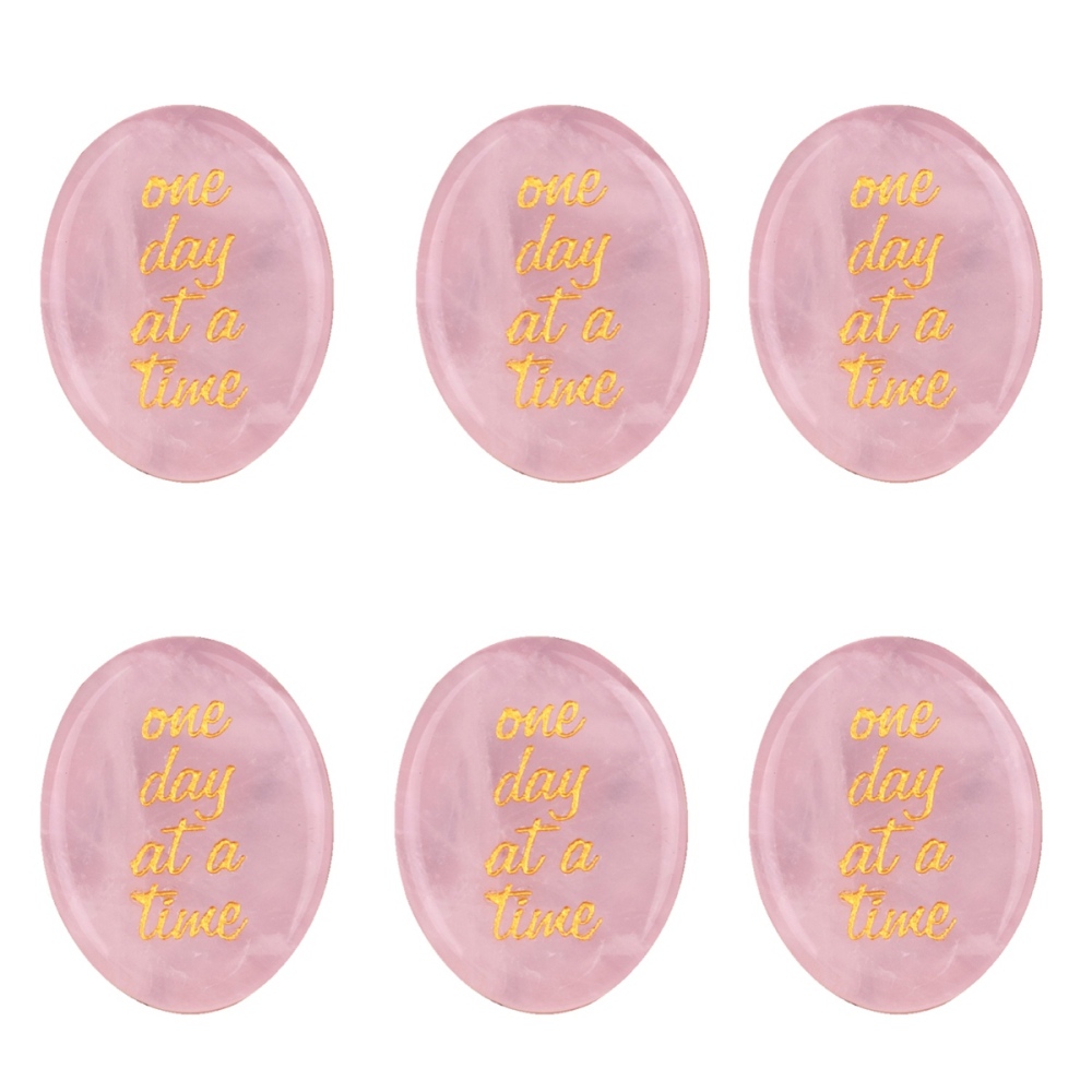 "one day at a time" Thumb Worry Stone for Anxiety Stress Relief Meditation Home Decor