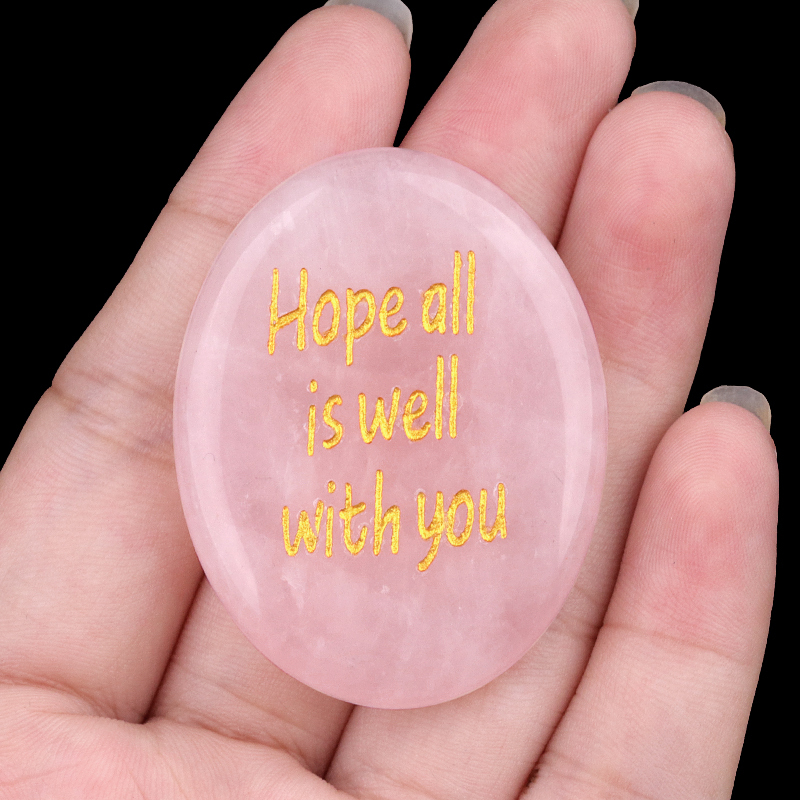 "Hope all is well with you" Thumb Worry Stone for Anxiety Stress Relief Meditation Home Decor