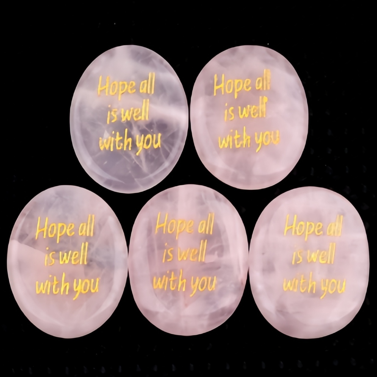 "Hope all is well with you" Thumb Worry Stone for Anxiety Stress Relief Meditation Home Decor