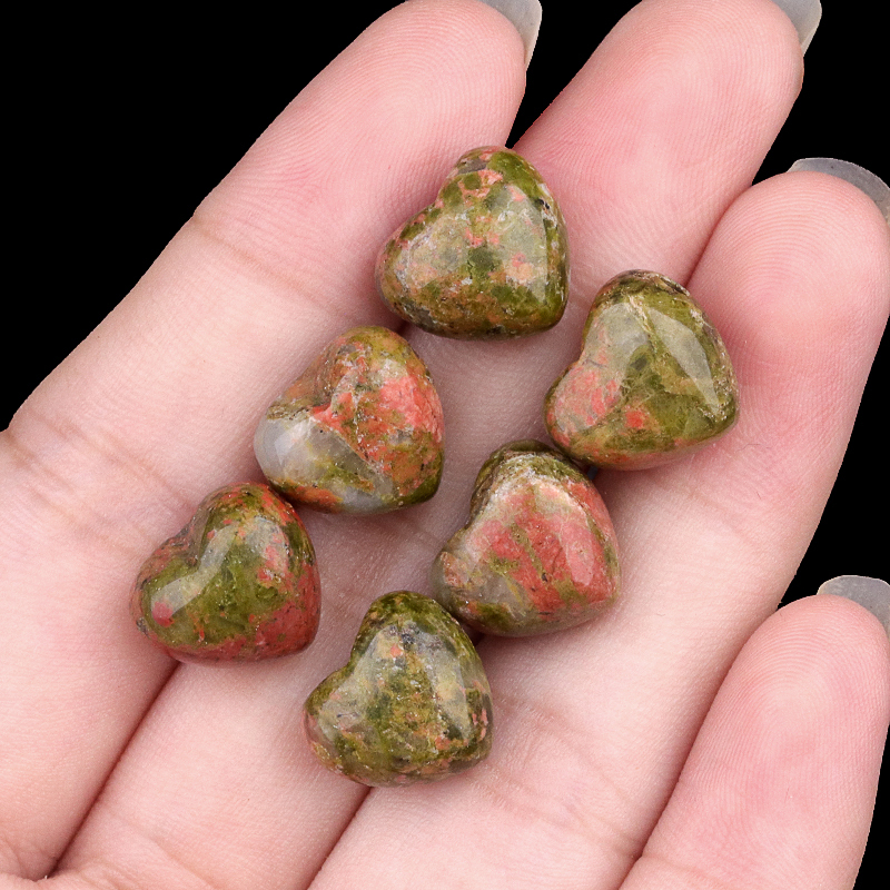12MM Gemstone Heart  Drilled 2MM Side Hole for Making Jewelry