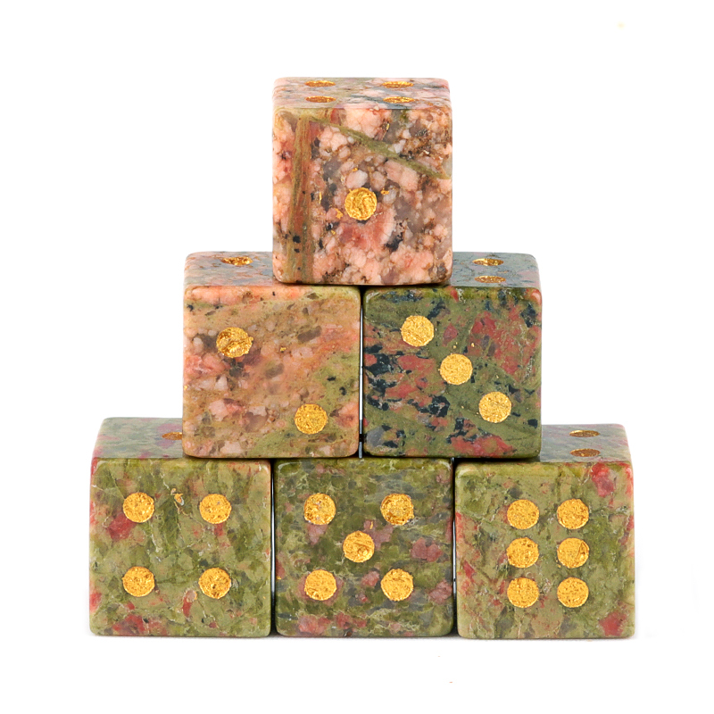Hand Carved 16mm Gemstone Dices for Game Royal Play SP1099G Natural Stone Crystal Cube Beads