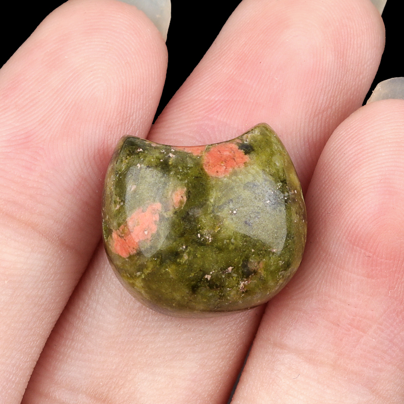 16MM Cat Head (No Face) Stone Beads Drilled 1.5MM Side Hole For DIY Making Jewelry