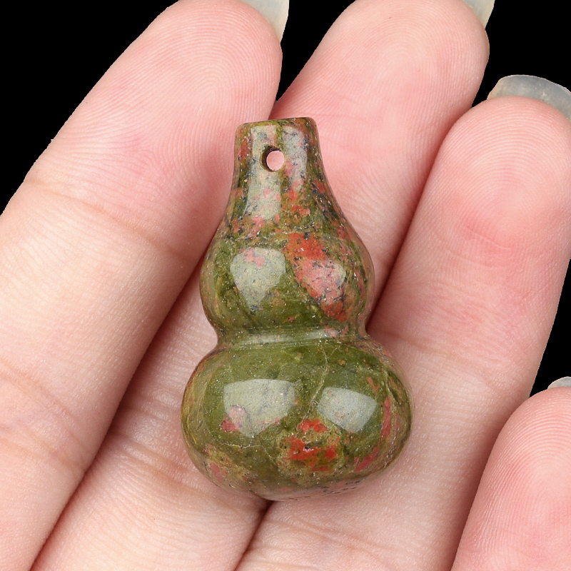 18x30MM Handmade Carved Mini Gourd Stone Pendant for Making Jewelry